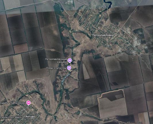 Петропавловский каньон, карта, спутник